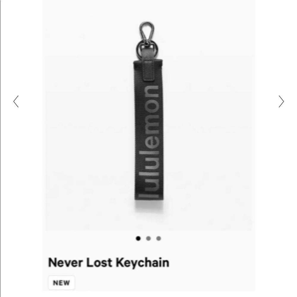 Lululemon Never Lost keychain